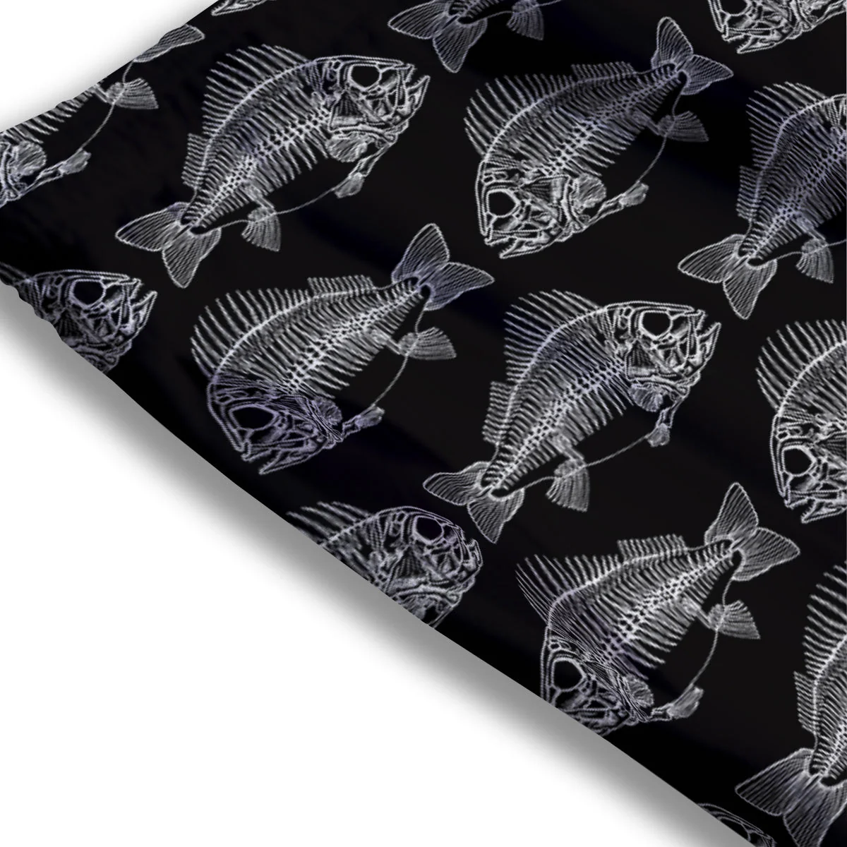 Fish Skeleton Print Pattern Mesh Shorts - Image 3