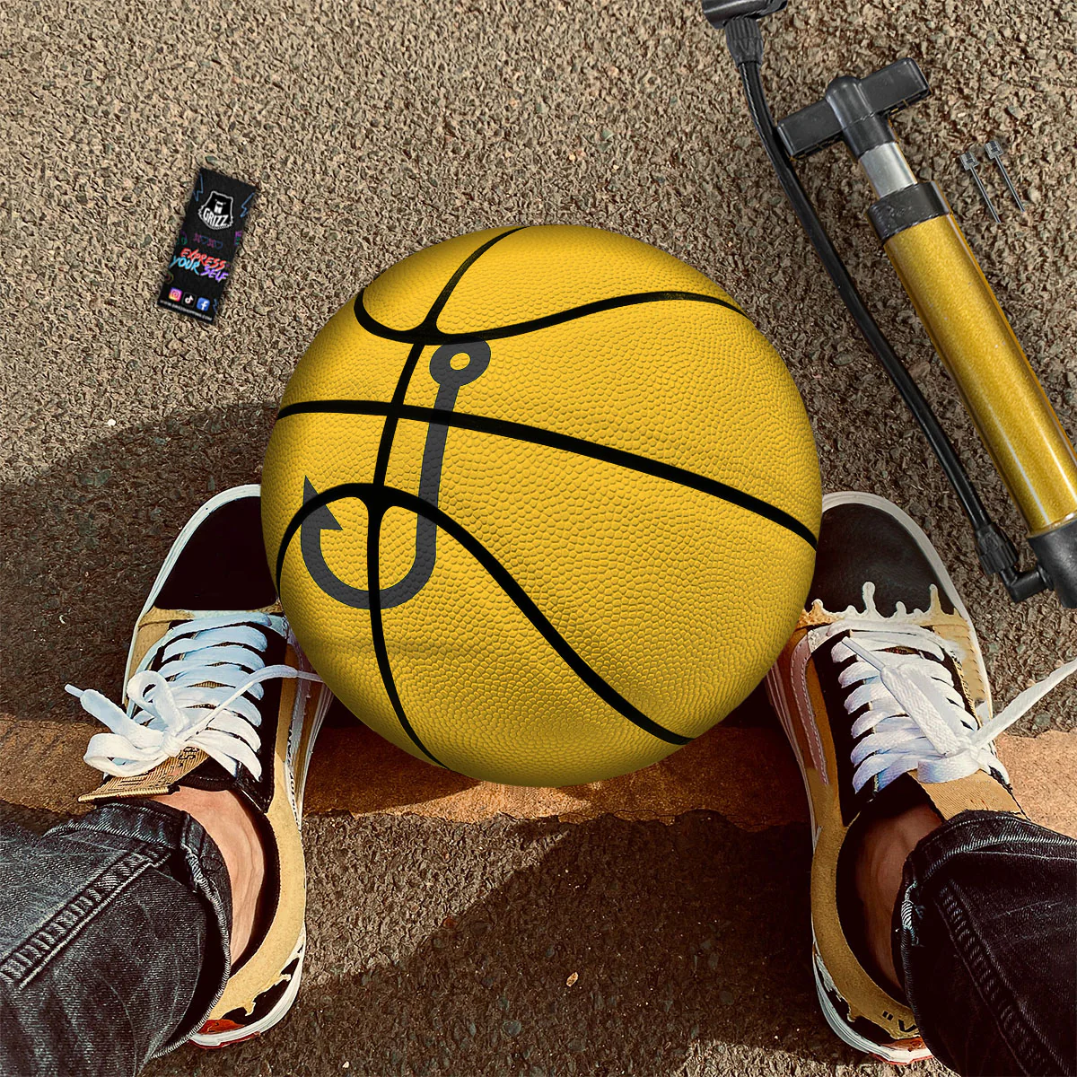 Fishing Hooks Print Basketball - Image 2