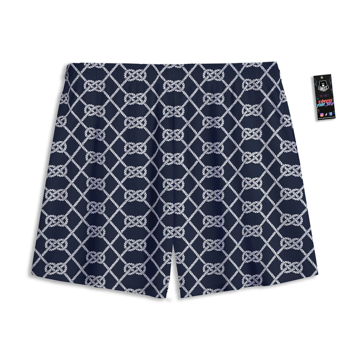 Fishing Knots Rope Print Pattern Mesh Shorts - Image 2