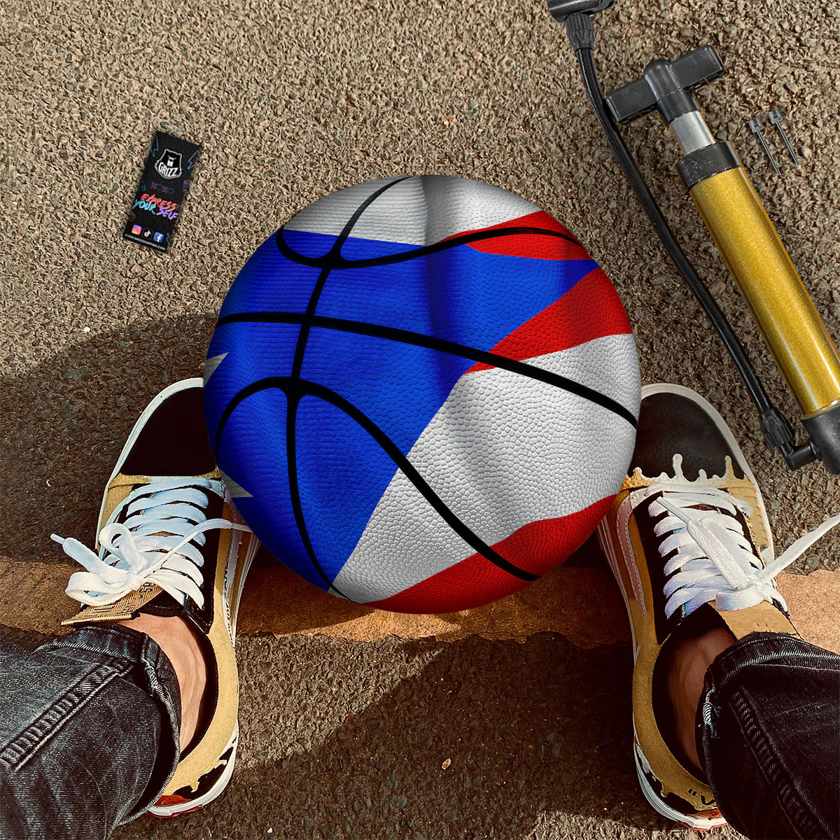 Flag Puerto Rican Print Basketball - Image 2