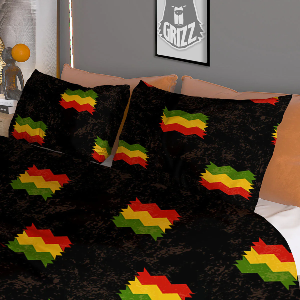 Flag Rasta Print Pattern Duvet Cover Bedding Set - Image 3