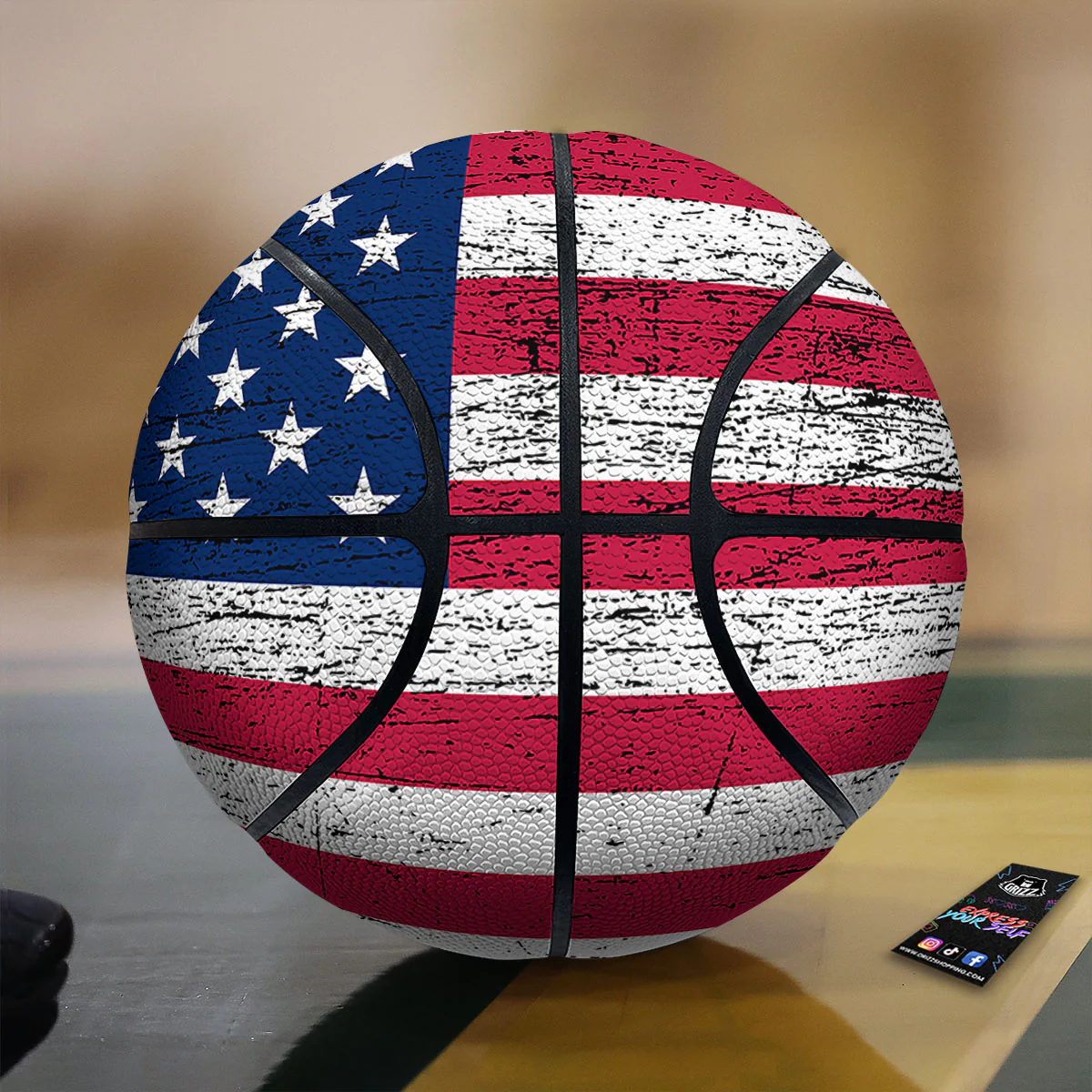 Flag USA Grunge Print Basketball