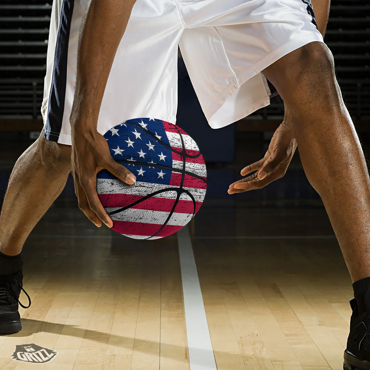 Flag USA Grunge Print Basketball - Image 3