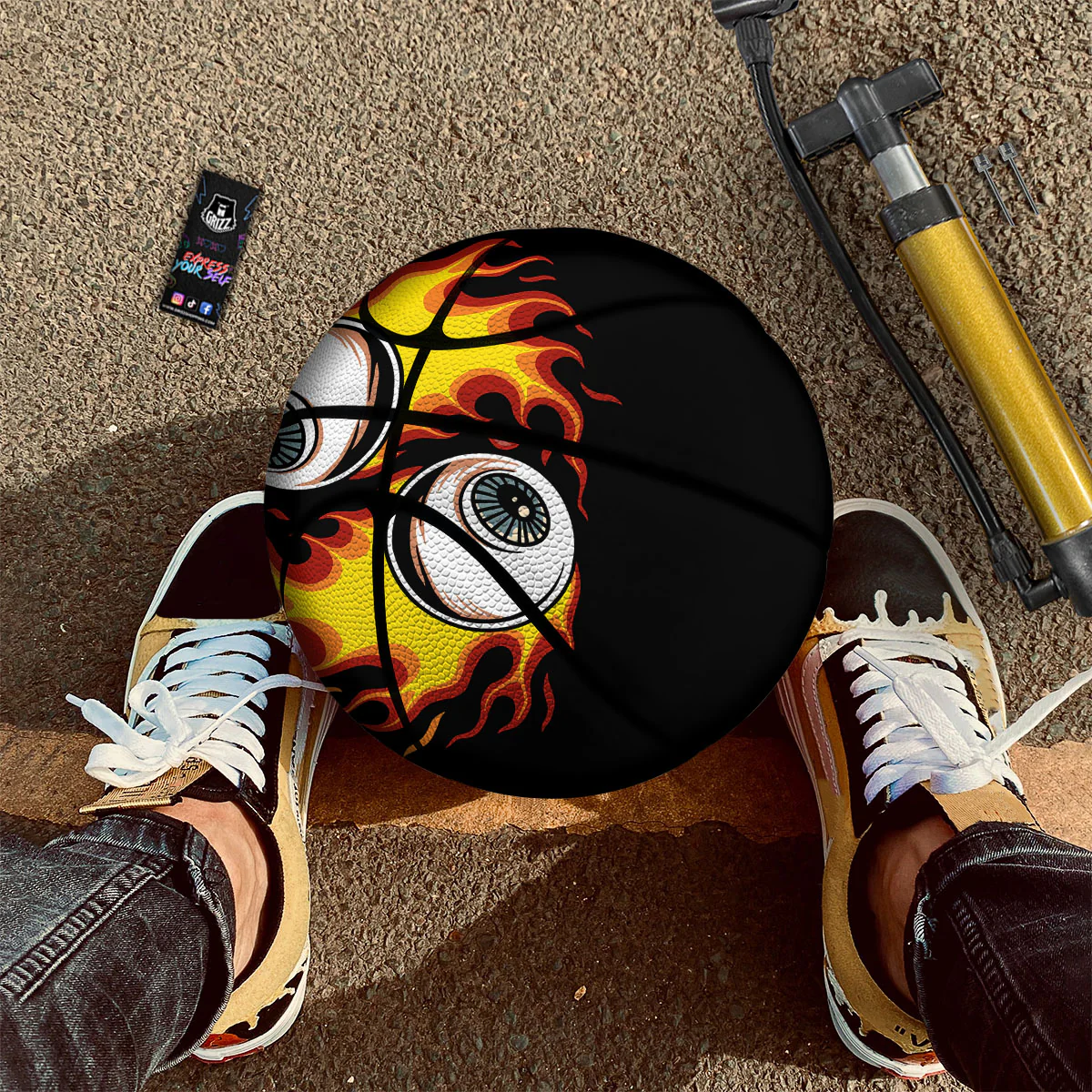 Flaming Eye Print Basketball - Image 2