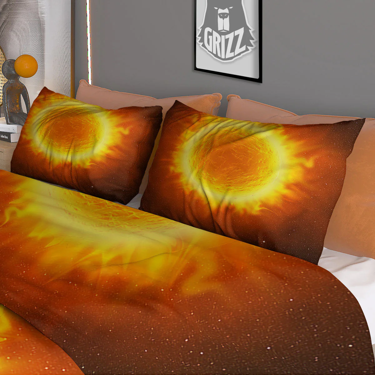 Flaming Sun Print Duvet Cover Bedding Set - Image 3