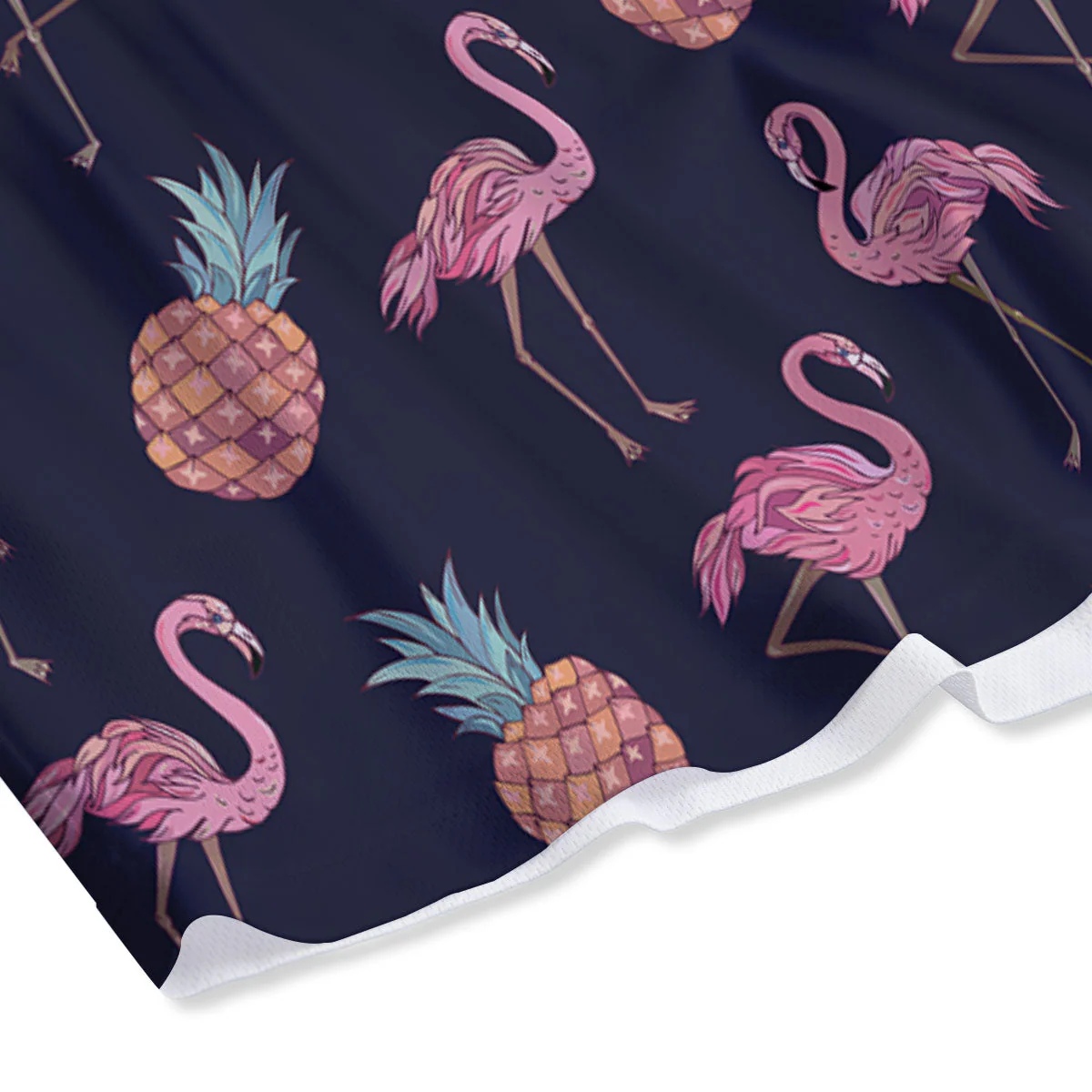 Flamingo And Pineapple Print Pattern Mesh Shorts - Image 4