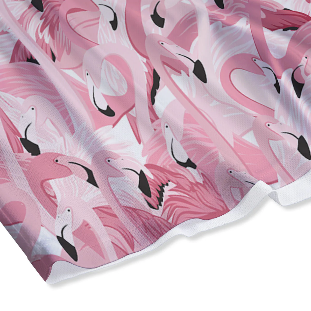 Flamingo Pink Print Pattern Mesh Shorts - Image 4