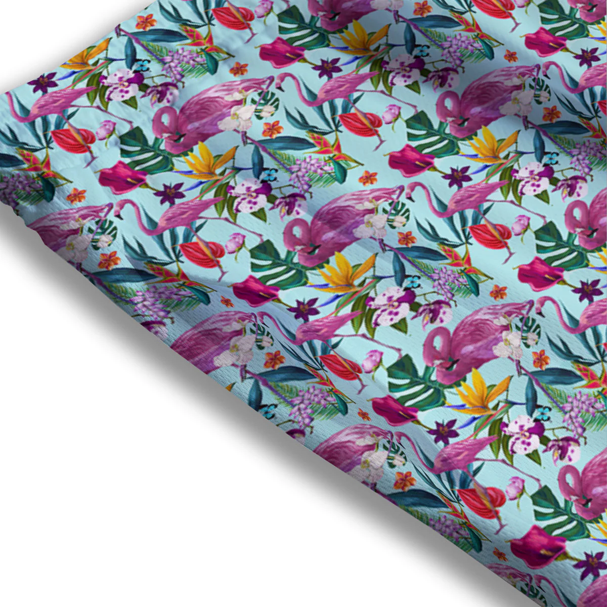 Flamingo Tropical Colorful Print Mesh Shorts - Image 3