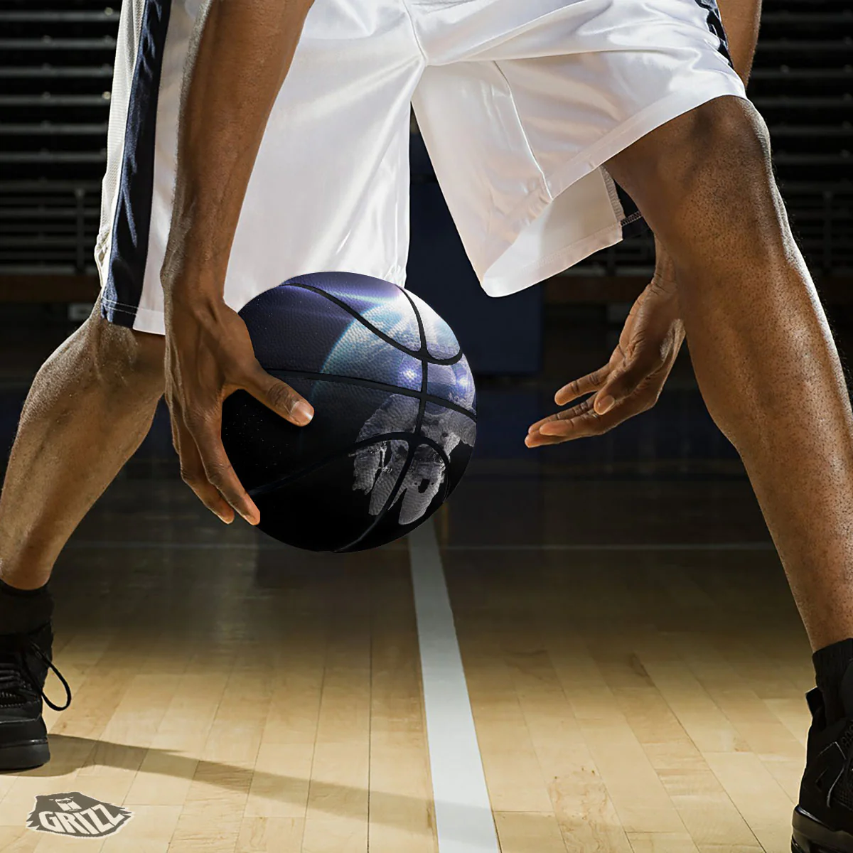 Floating Astronaut In Outer Space Print Basketball - Image 3