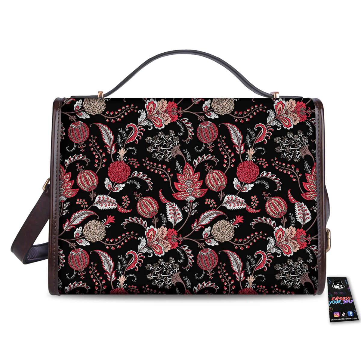 Floral And Paisley Print Pattern Women's Satchel Bag - Image 2