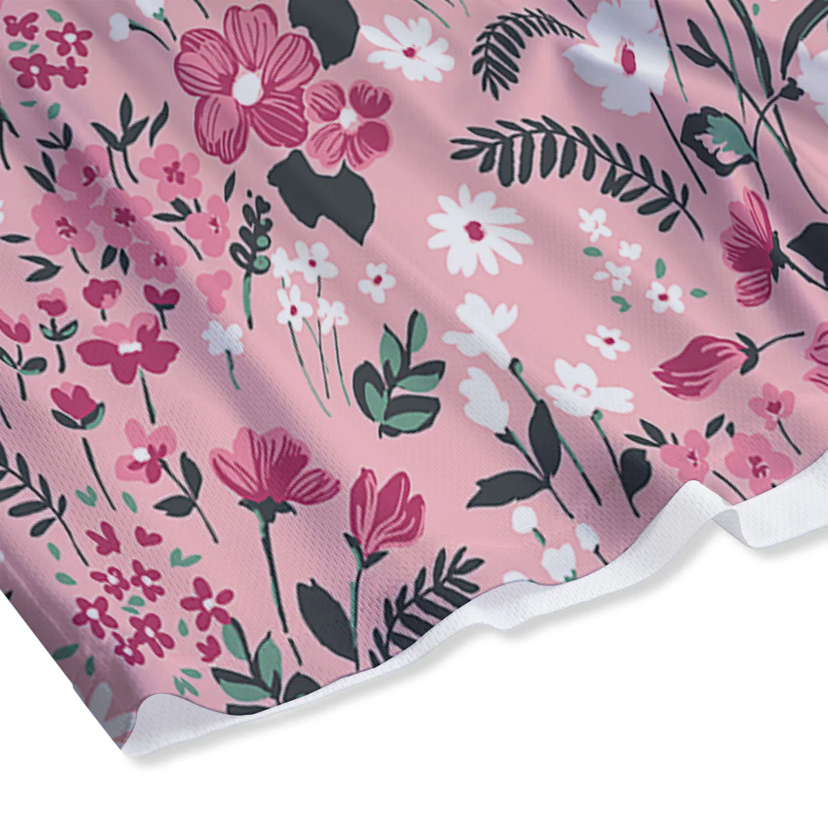 Floral Flower Pink Print Pattern Mesh Shorts - Image 4