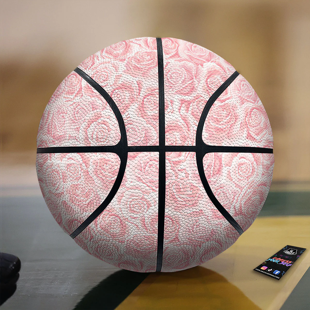 Floral Flower Pink Rose Print Pattern Basketball