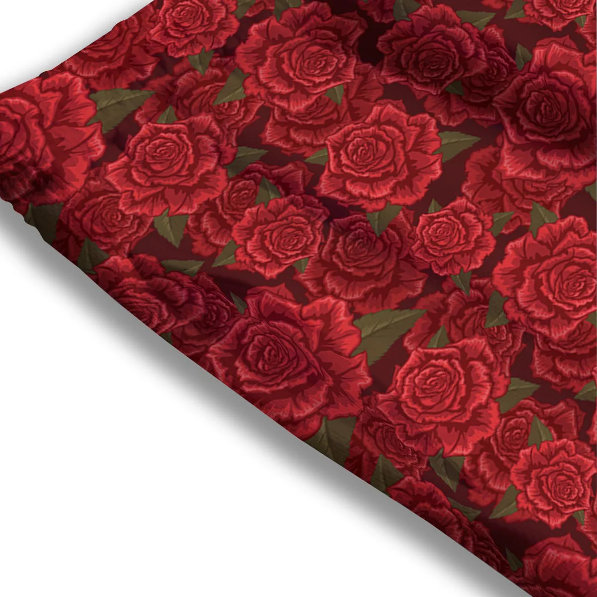 Floral Flower Red Rose Print Pattern Mesh Shorts - Image 3