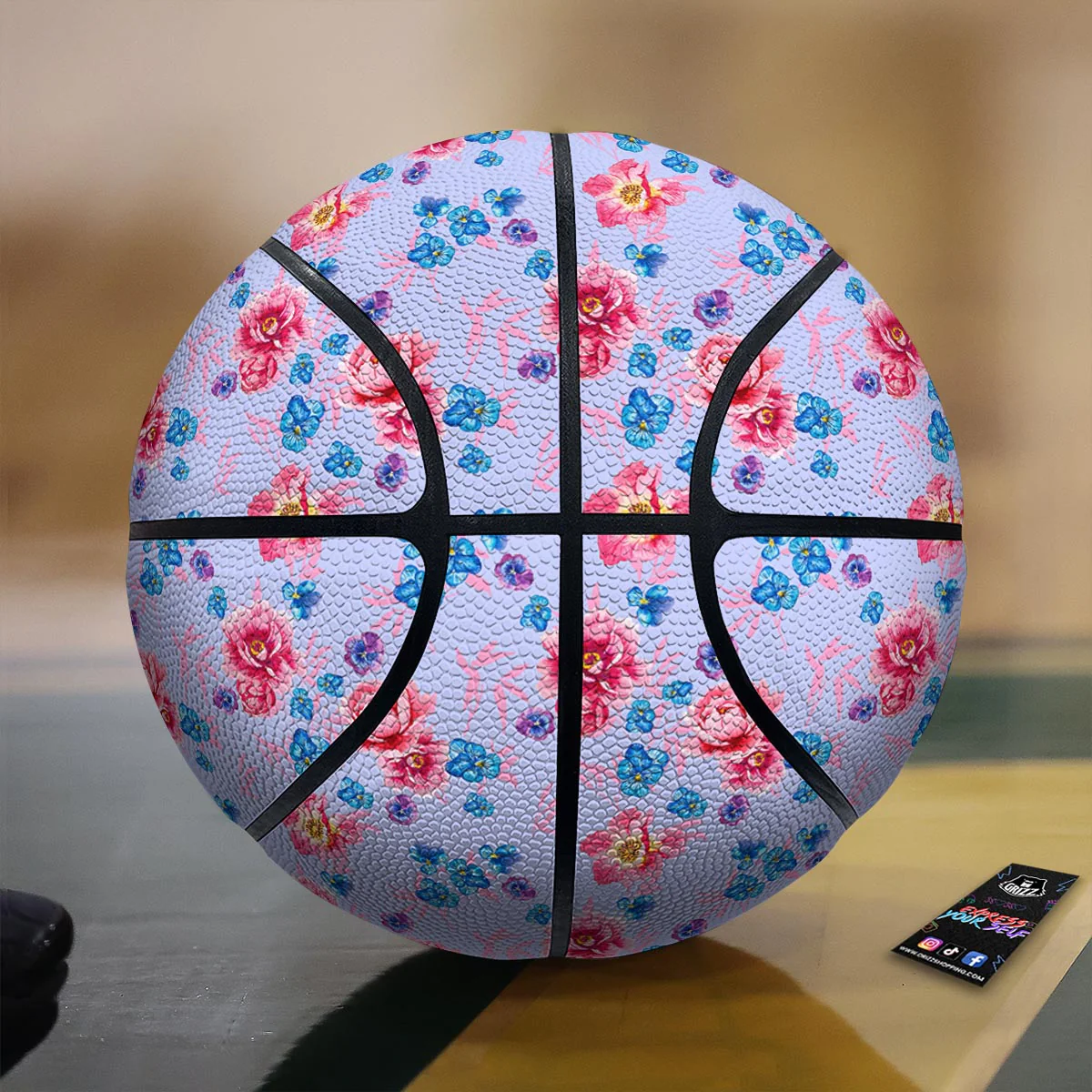 Floral Flower Rose Pansy Print Pattern Basketball