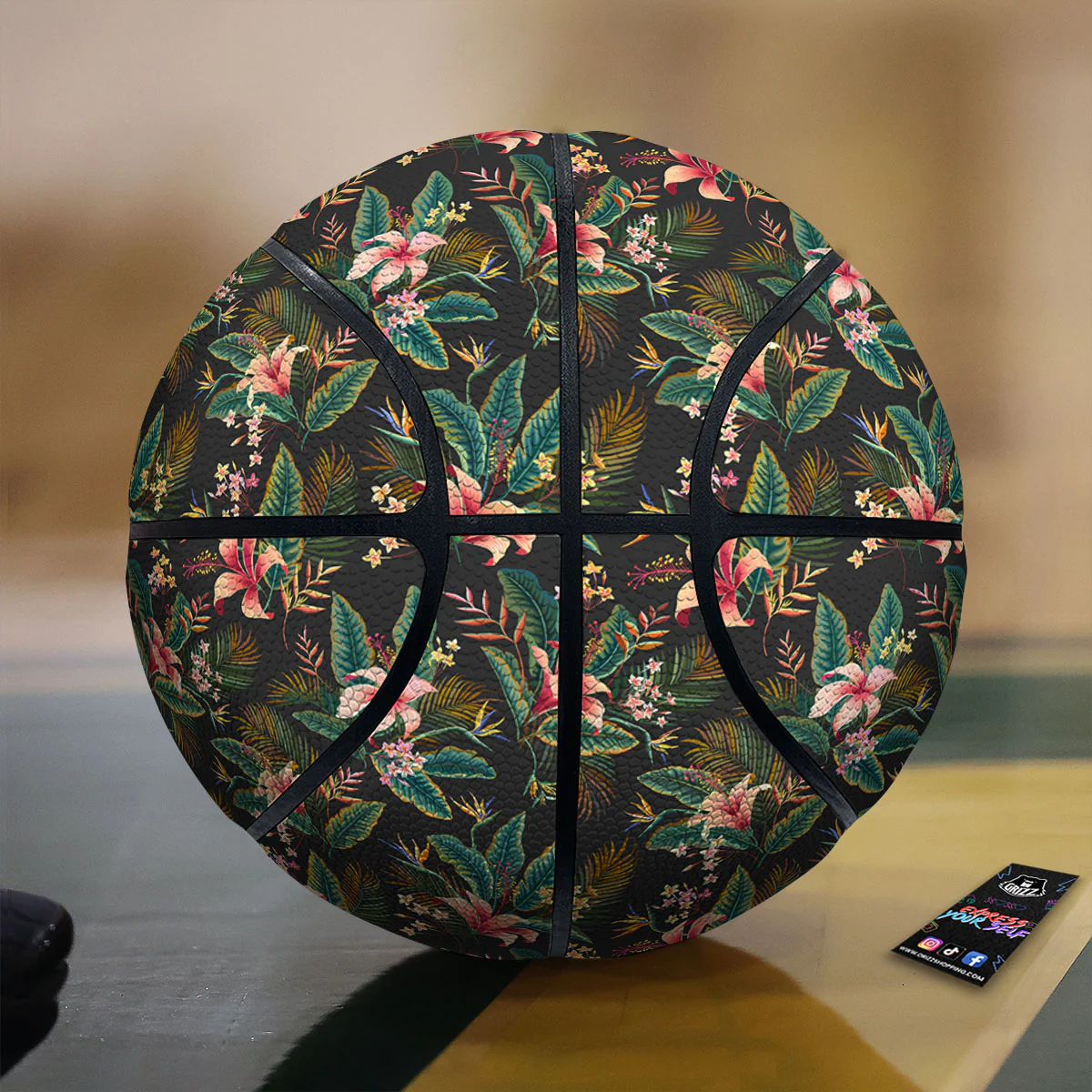 Floral Hawaiian Print Pattern Basketball