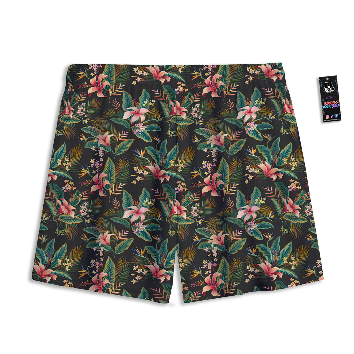 Floral Hawaiian Print Pattern Mesh Shorts - Image 2