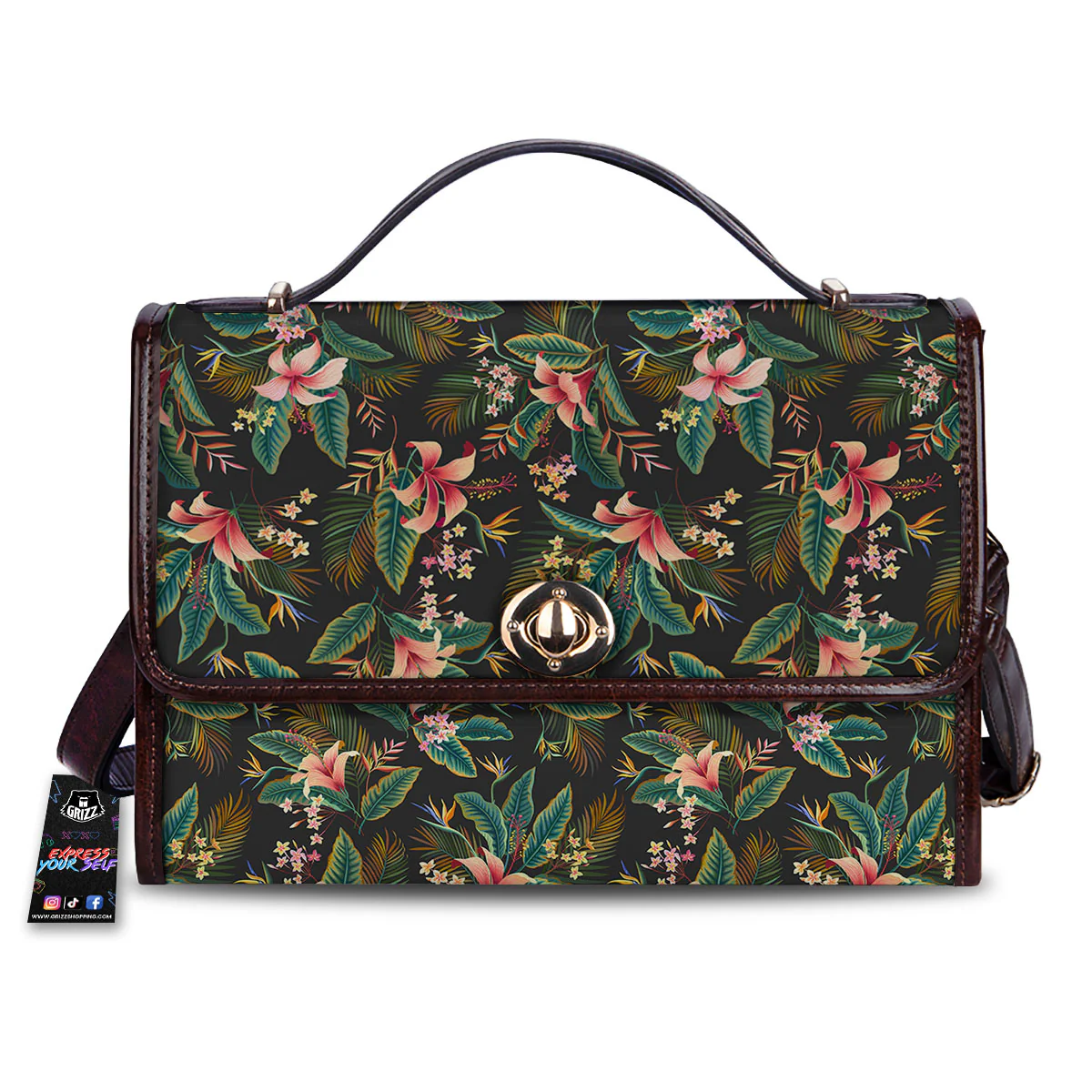 Floral Hawaiian Print Pattern Women's Satchel Bag