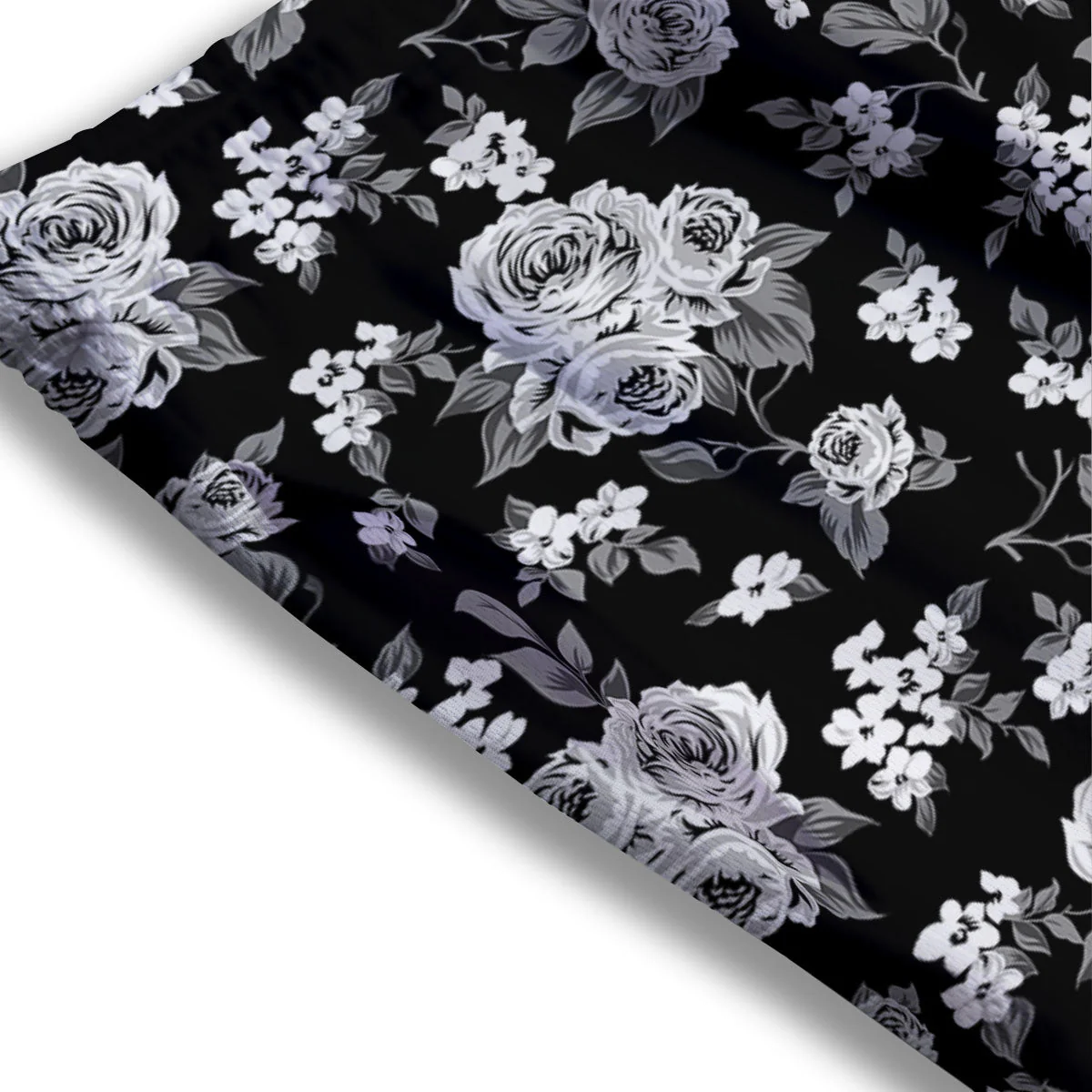 Floral Spring Monochrome Print Pattern Mesh Shorts - Image 3