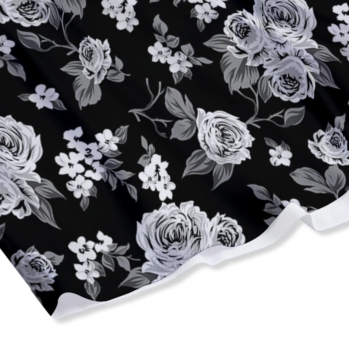 Floral Spring Monochrome Print Pattern Mesh Shorts - Image 4