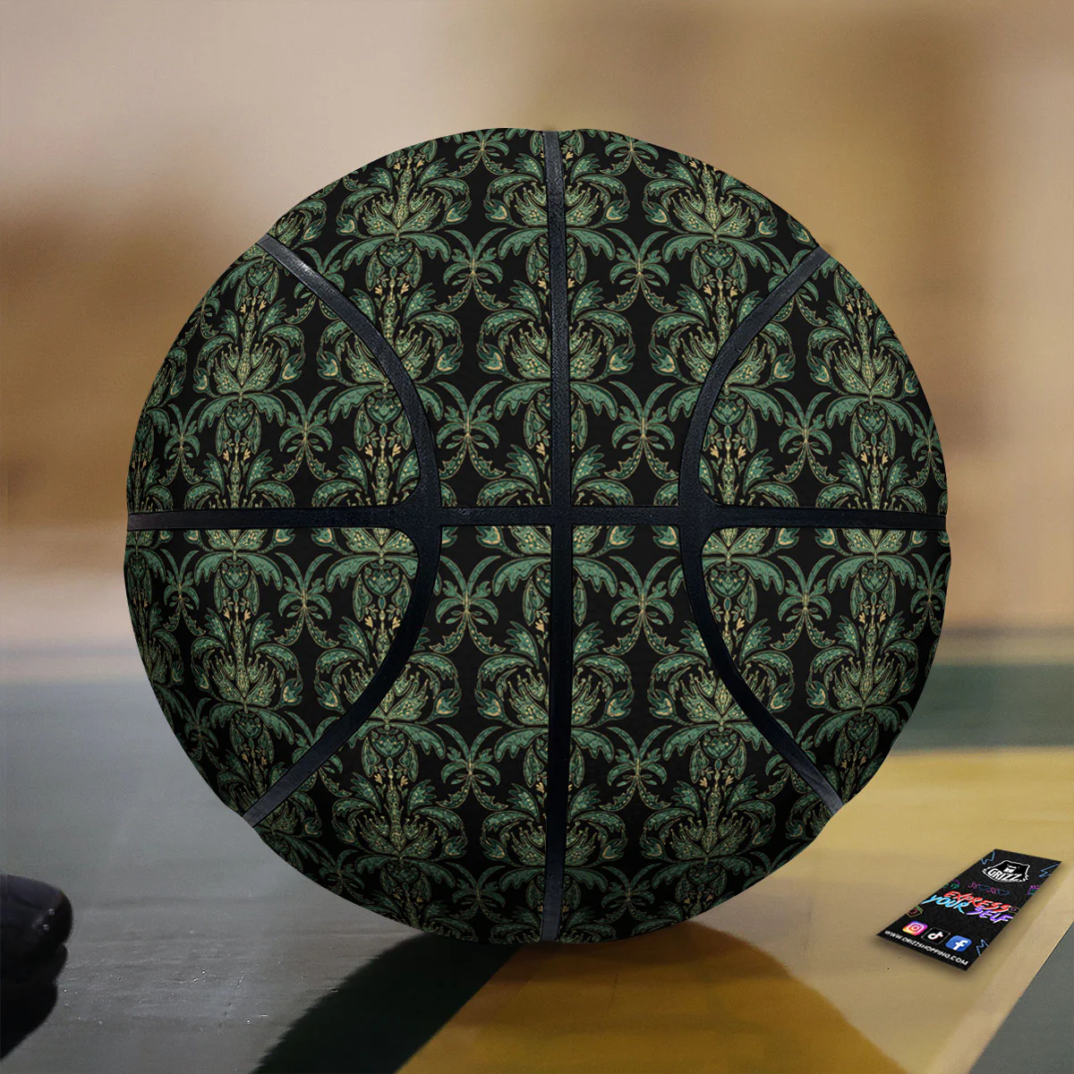 Floral Western Dark Print Pattern Basketball