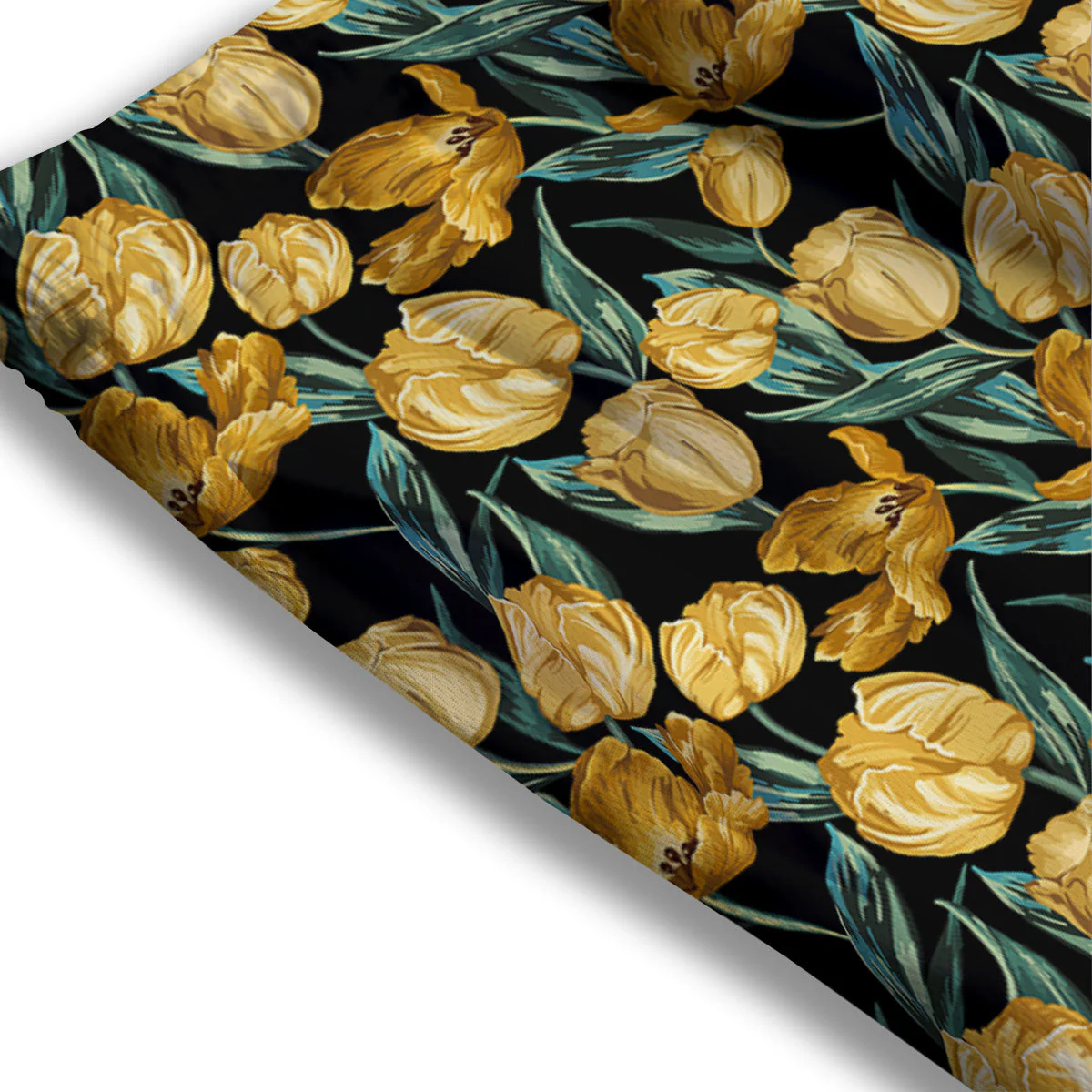 Floral Yellow And Gold Print Mesh Shorts - Image 3
