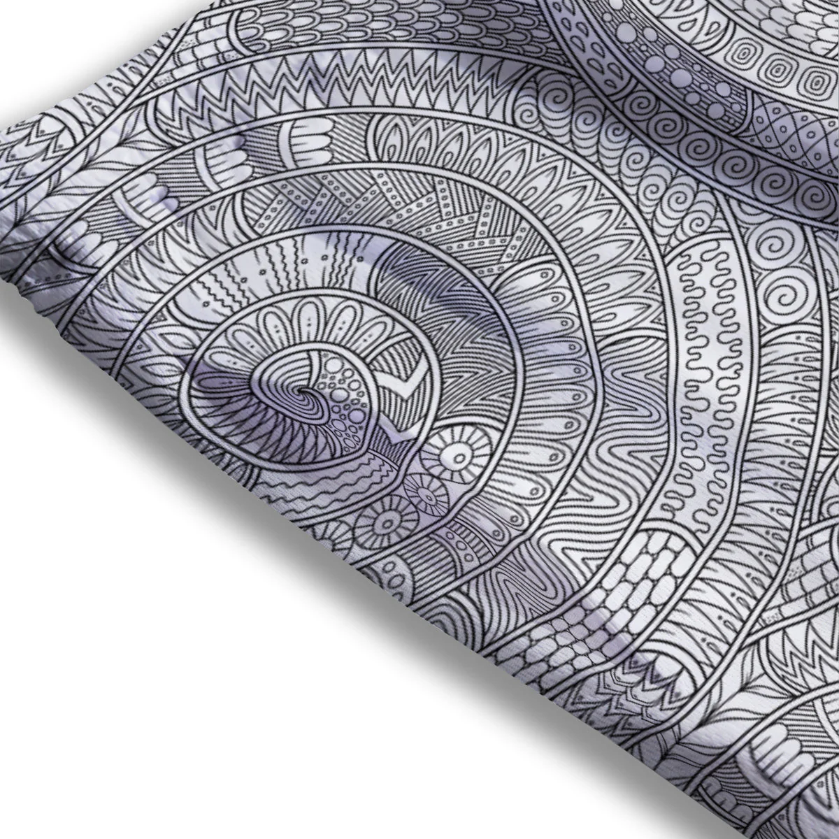 Floral Zentangle Print Pattern Mesh Shorts - Image 3