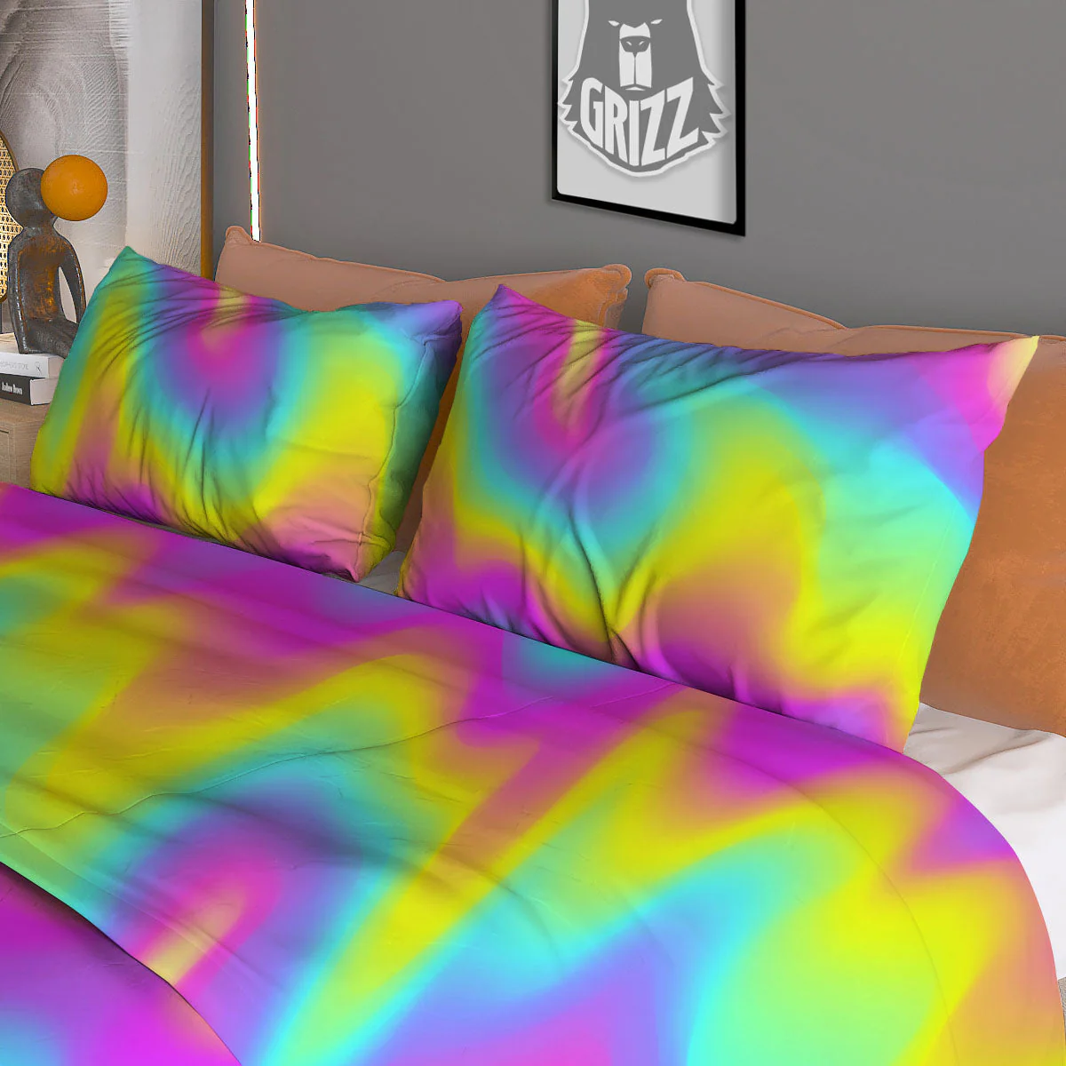 Flow Rainbow Print Pattern Duvet Cover Bedding Set - Image 3
