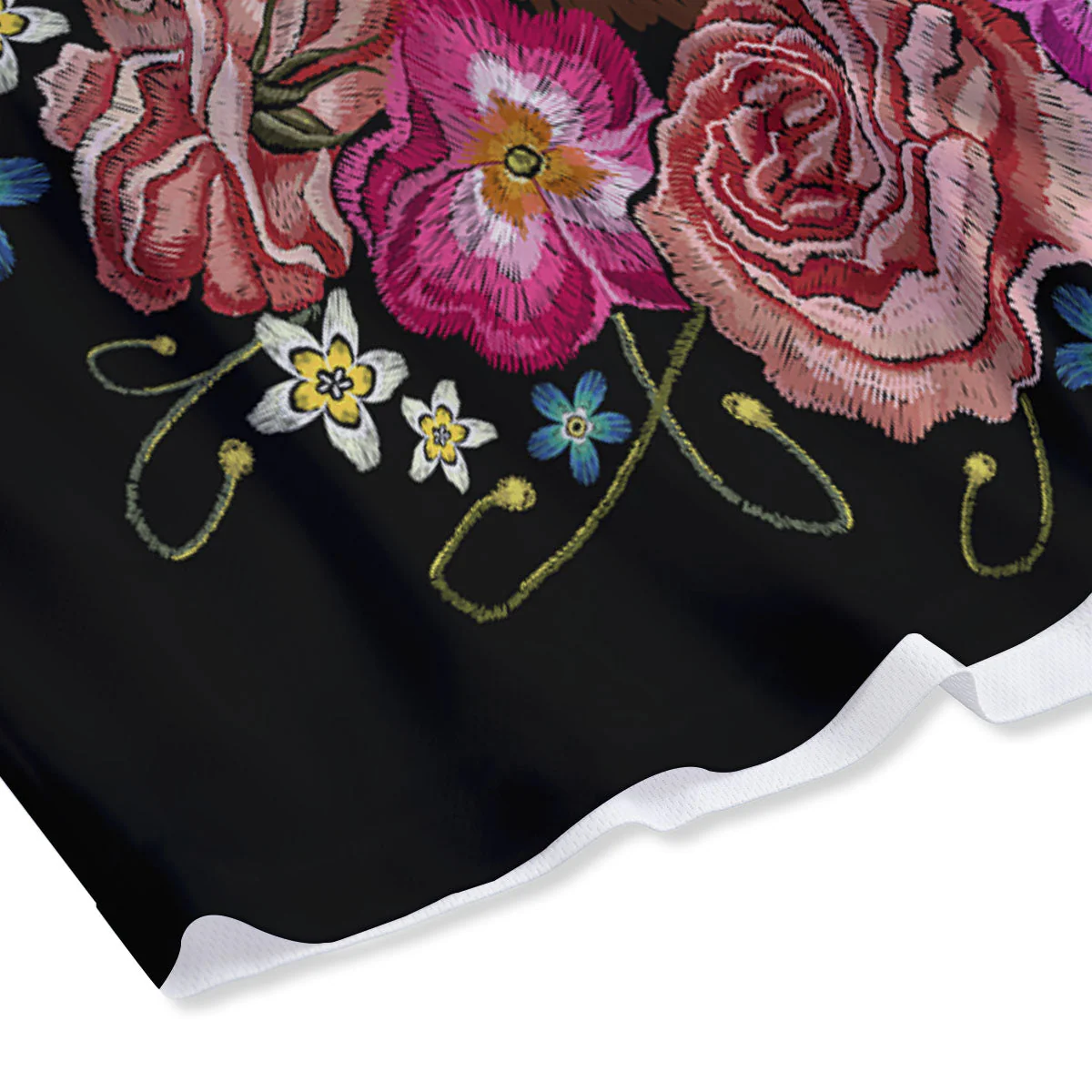 Flower And Chihuahua Embroidery Print Mesh Shorts - Image 4