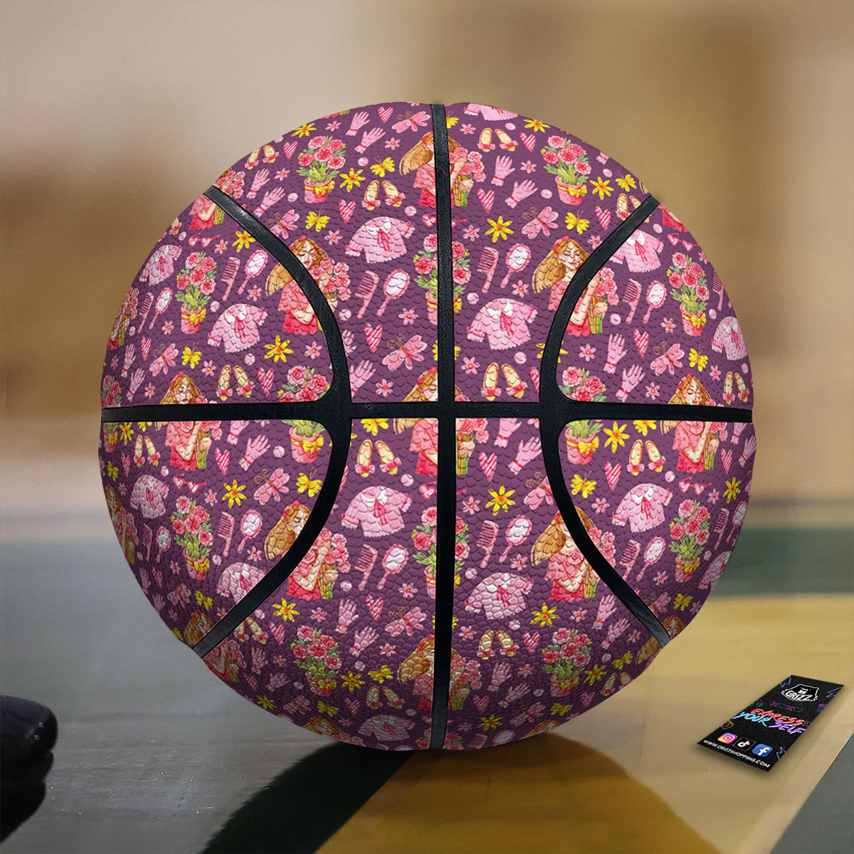 Flower And Girly Print Pattern Basketball