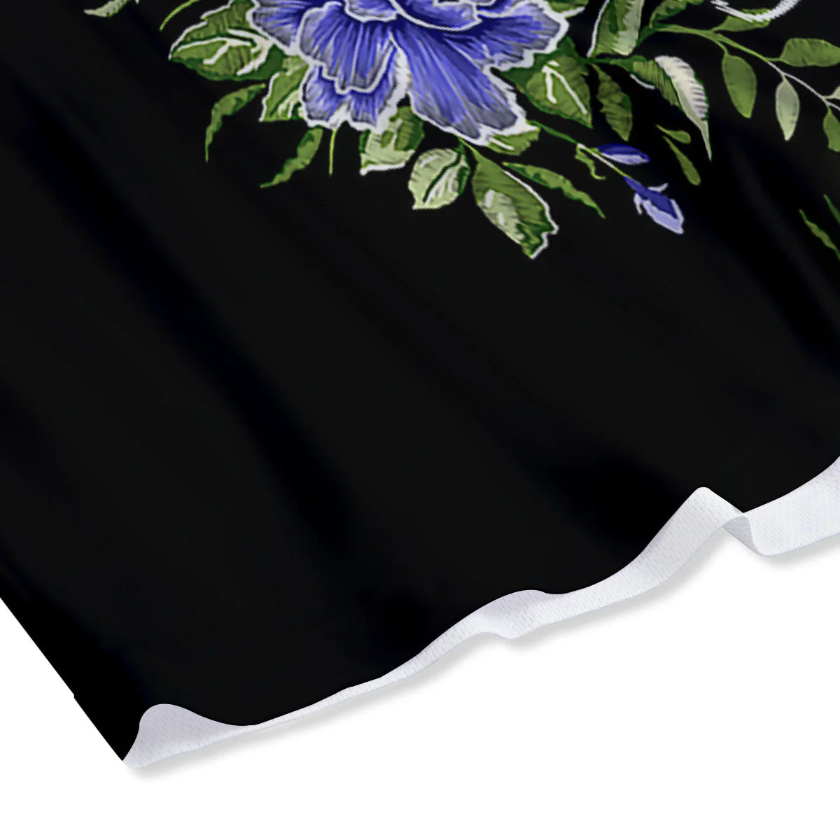 Flower And Tiger Embroidery Print Mesh Shorts - Image 4