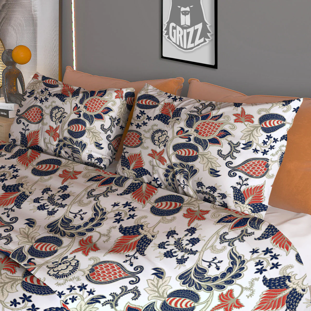 Flower Boho Paisley Print Pattern Duvet Cover Bedding Set - Image 3