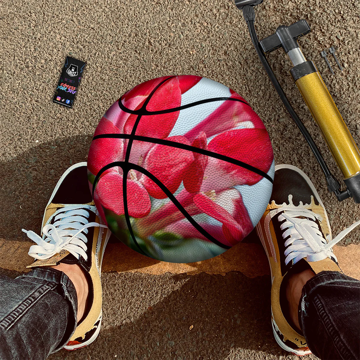 Flower Bouvardia Print Basketball - Image 3