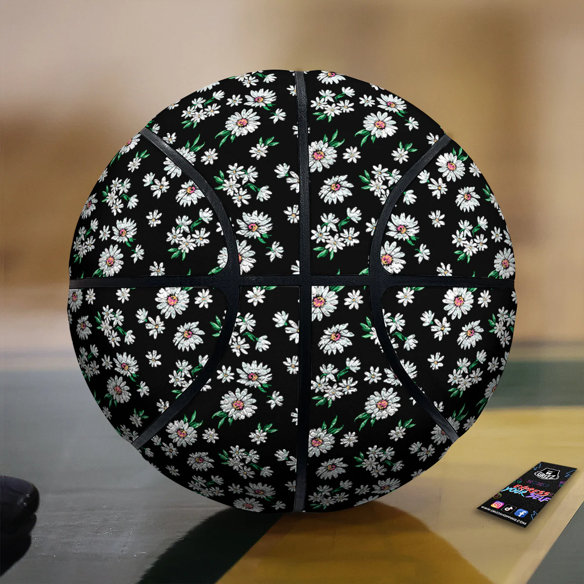 Flower Daisy Print Pattern Basketball