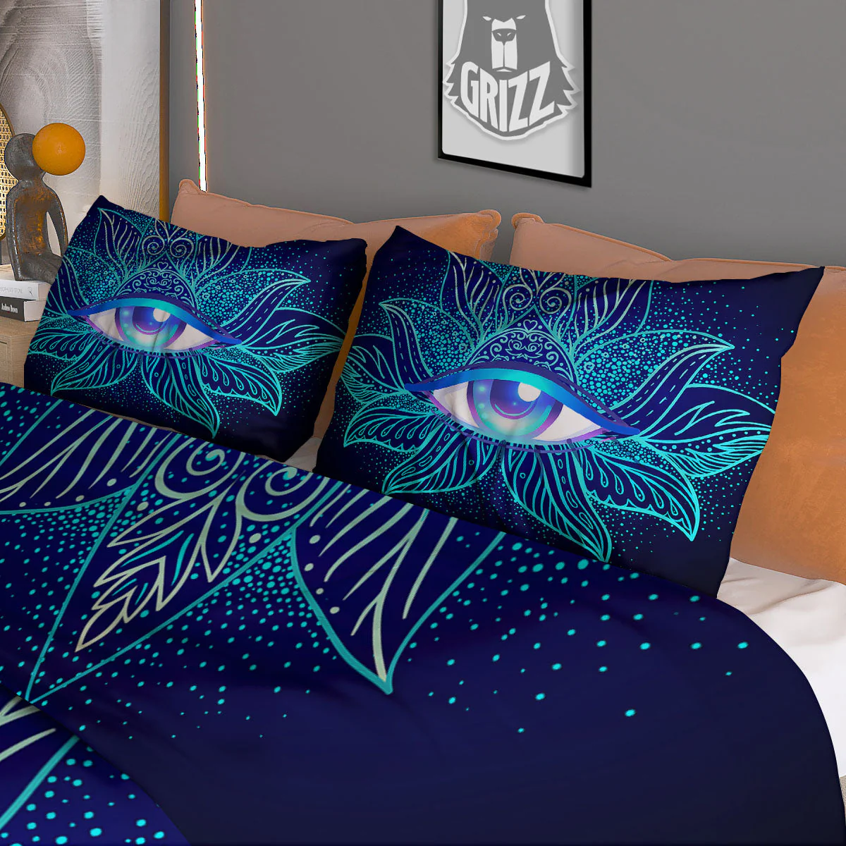 Flower Eye Of Providence Print Duvet Cover Bedding Set - Image 3