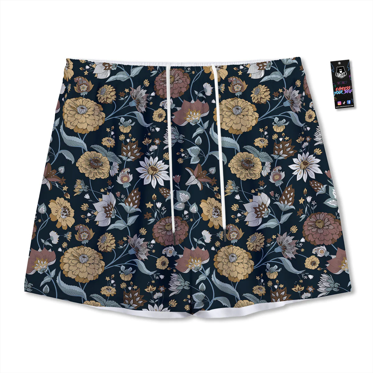Flower Floral Vintage Print Pattern Mesh Shorts
