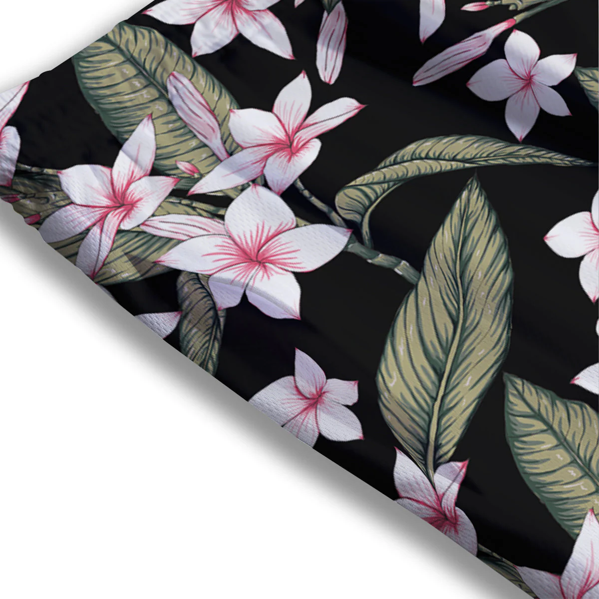 Flower Frangipani Watercolor Print Pattern Mesh Shorts - Image 3