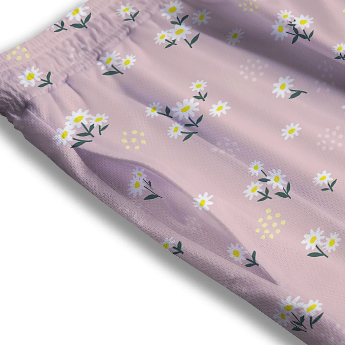 Flower Girly Spring Print Pattern Mesh Shorts - Image 3