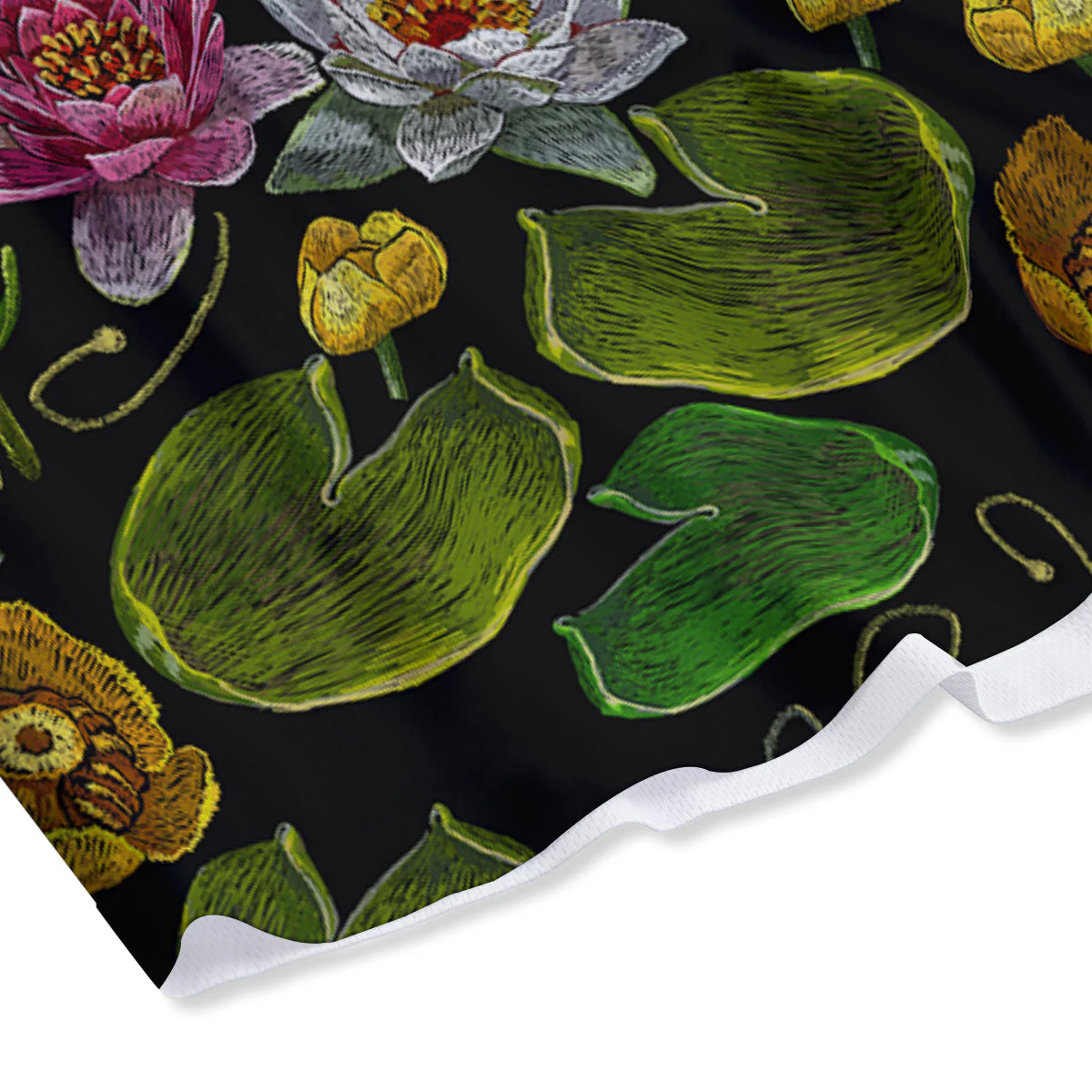 Flower Lily Water Print Pattern Mesh Shorts - Image 4