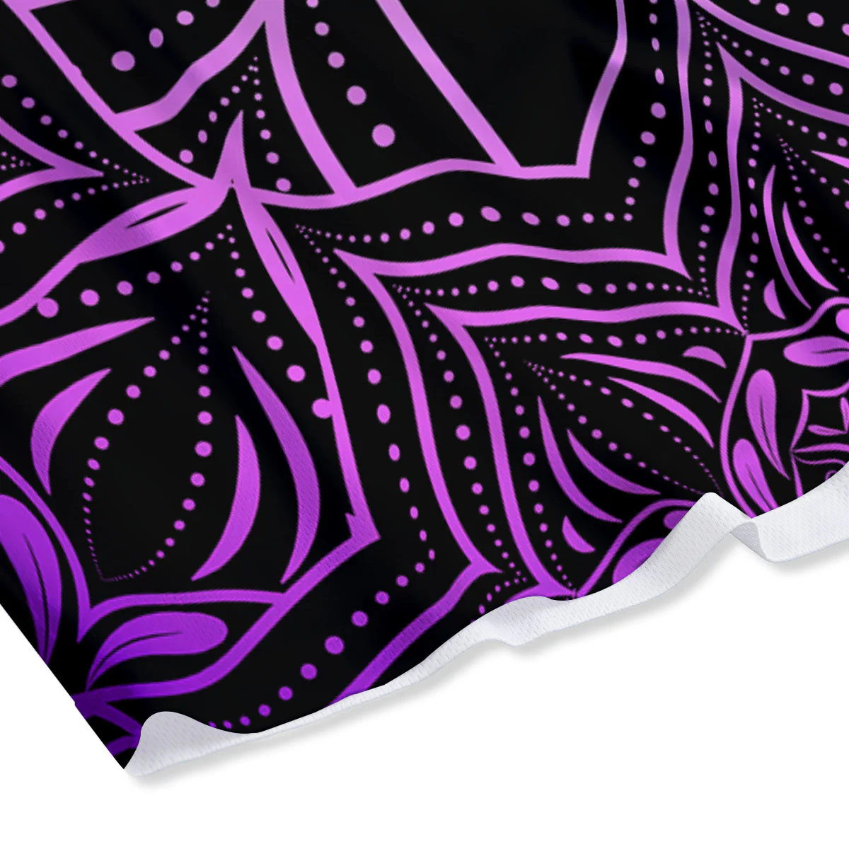 Flower Mandala Purple Print Mesh Shorts - Image 4