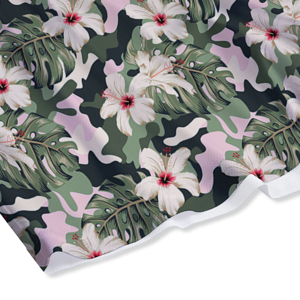 Flower Military Camouflage Print Pattern Mesh Shorts - Image 4