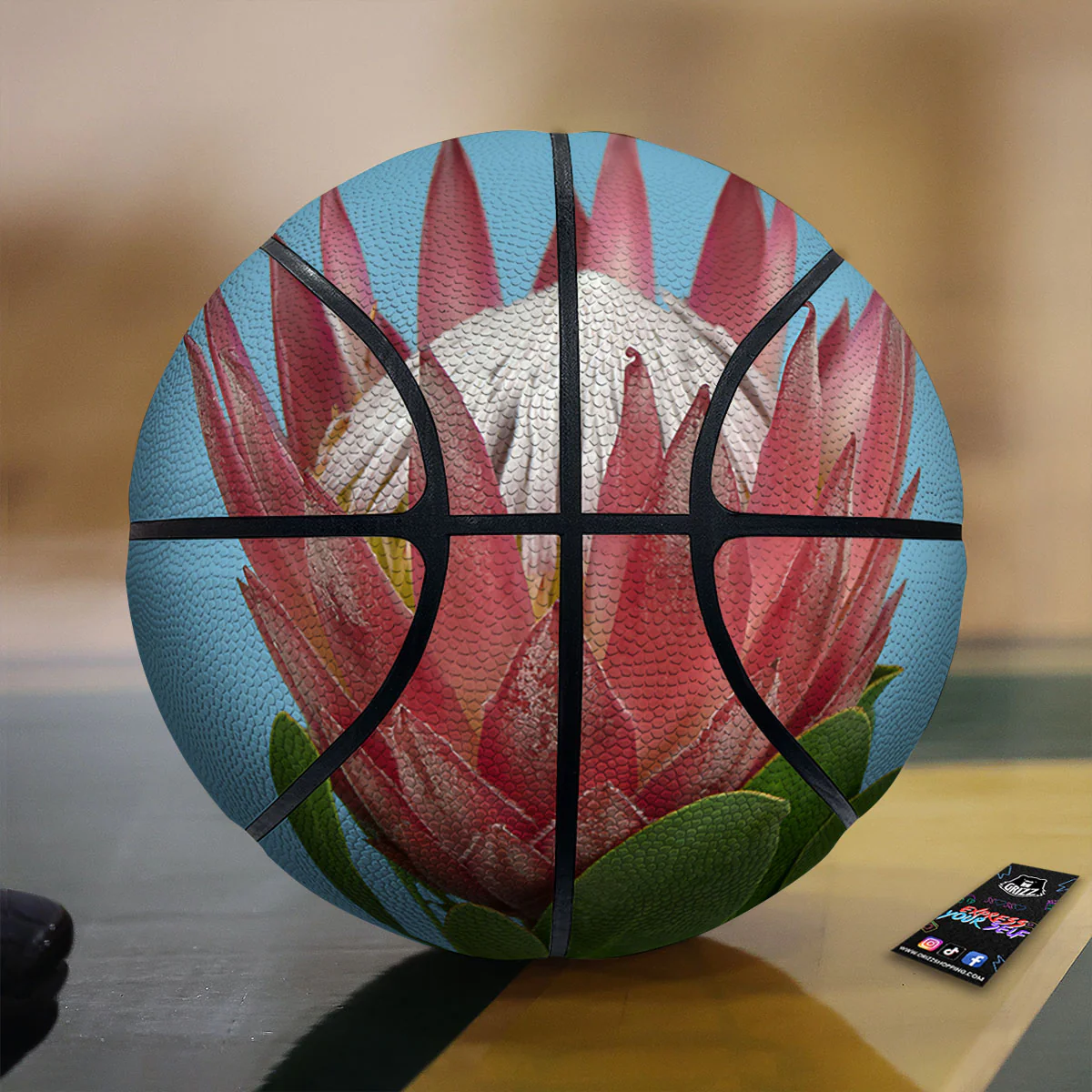 Flower Protea Print Basketball