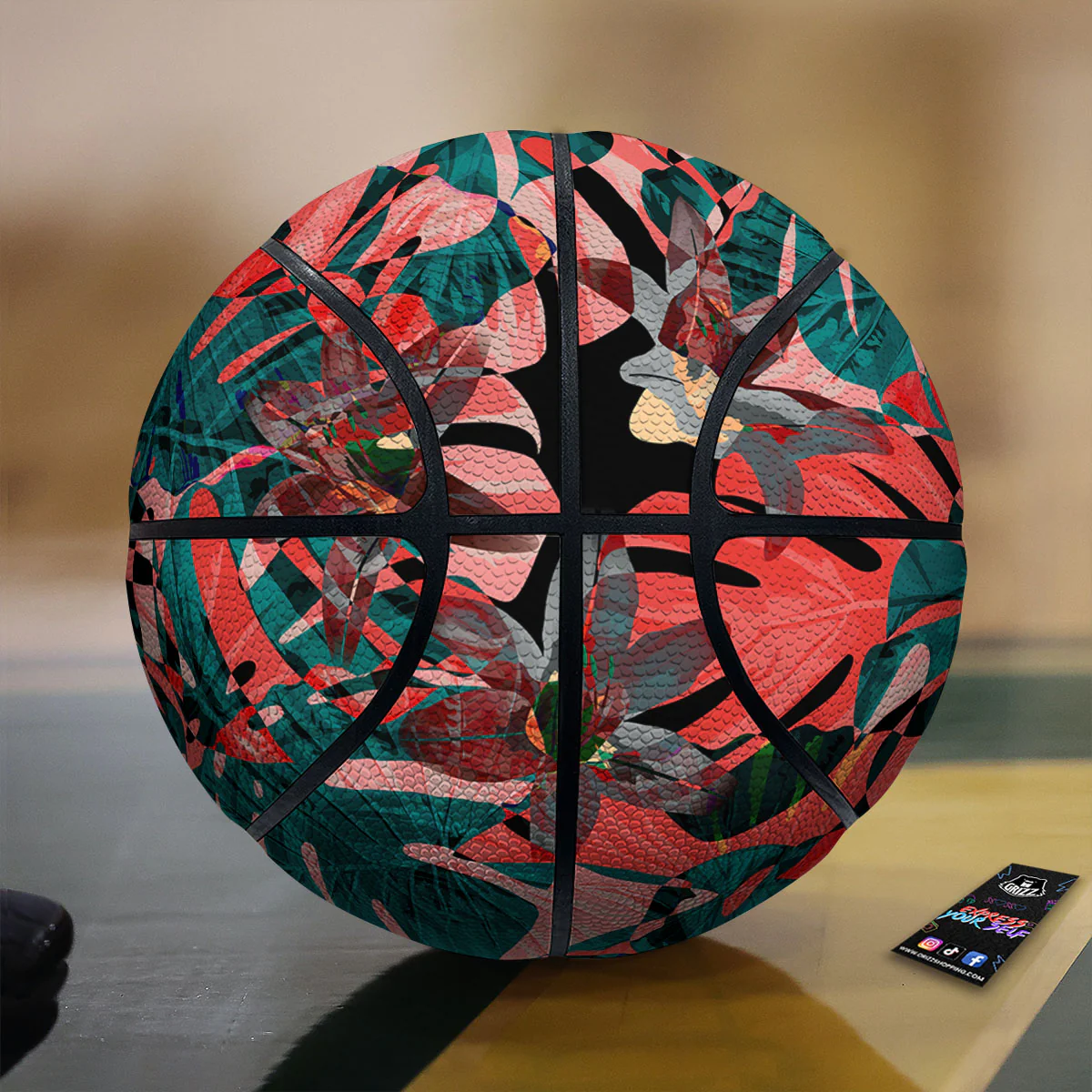 Flower Psychedelic Hawaiian Print Basketball
