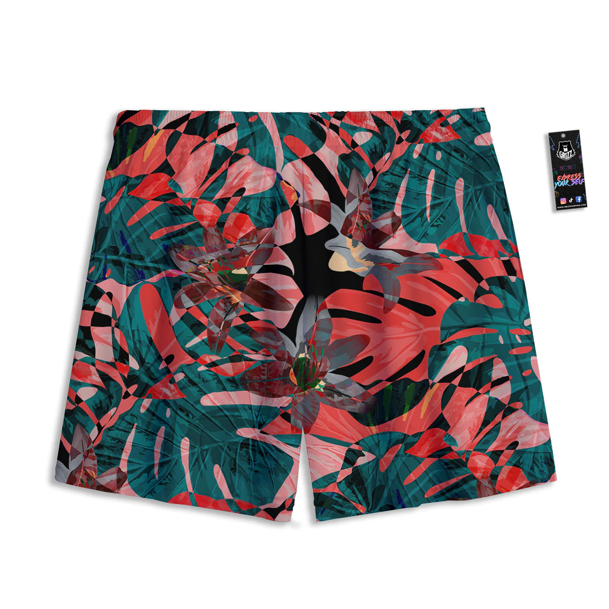 Flower Psychedelic Hawaiian Print Mesh Shorts - Image 2