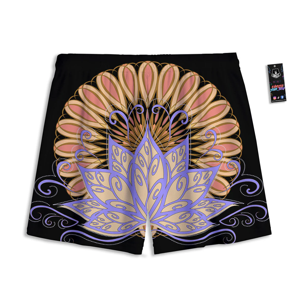Flower Reiki Chakra Print Mesh Shorts - Image 2
