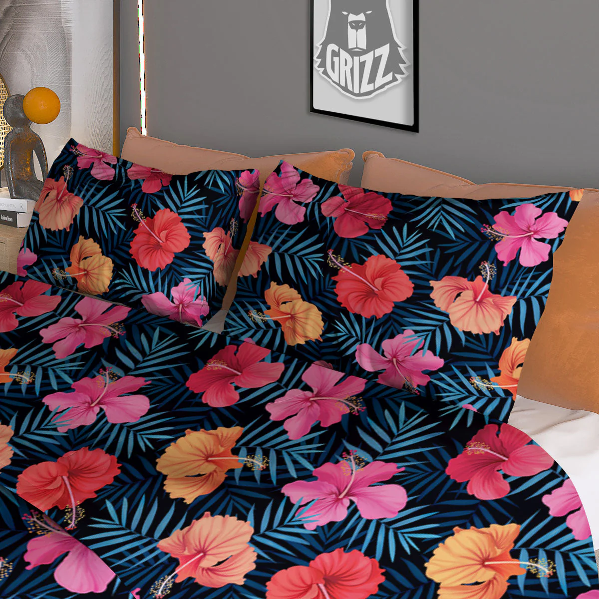 Flowers Exotic Hibiscus Print Pattern Duvet Cover Bedding Set - Image 3