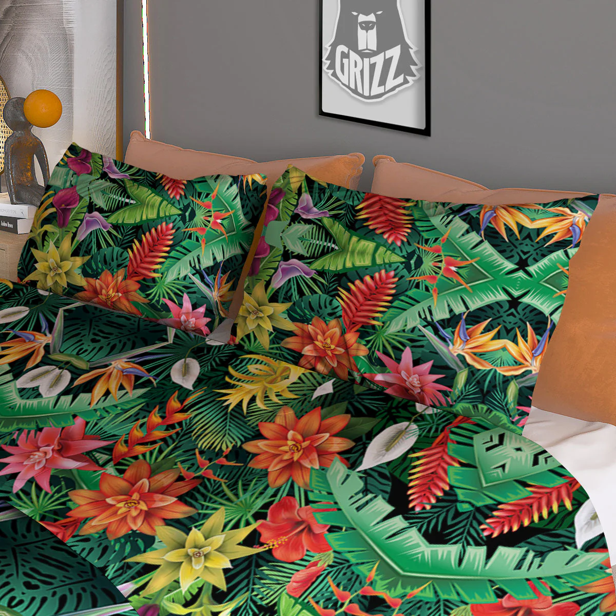 Flowers Hawaiian Floral Print Pattern Duvet Cover Bedding Set - Image 3