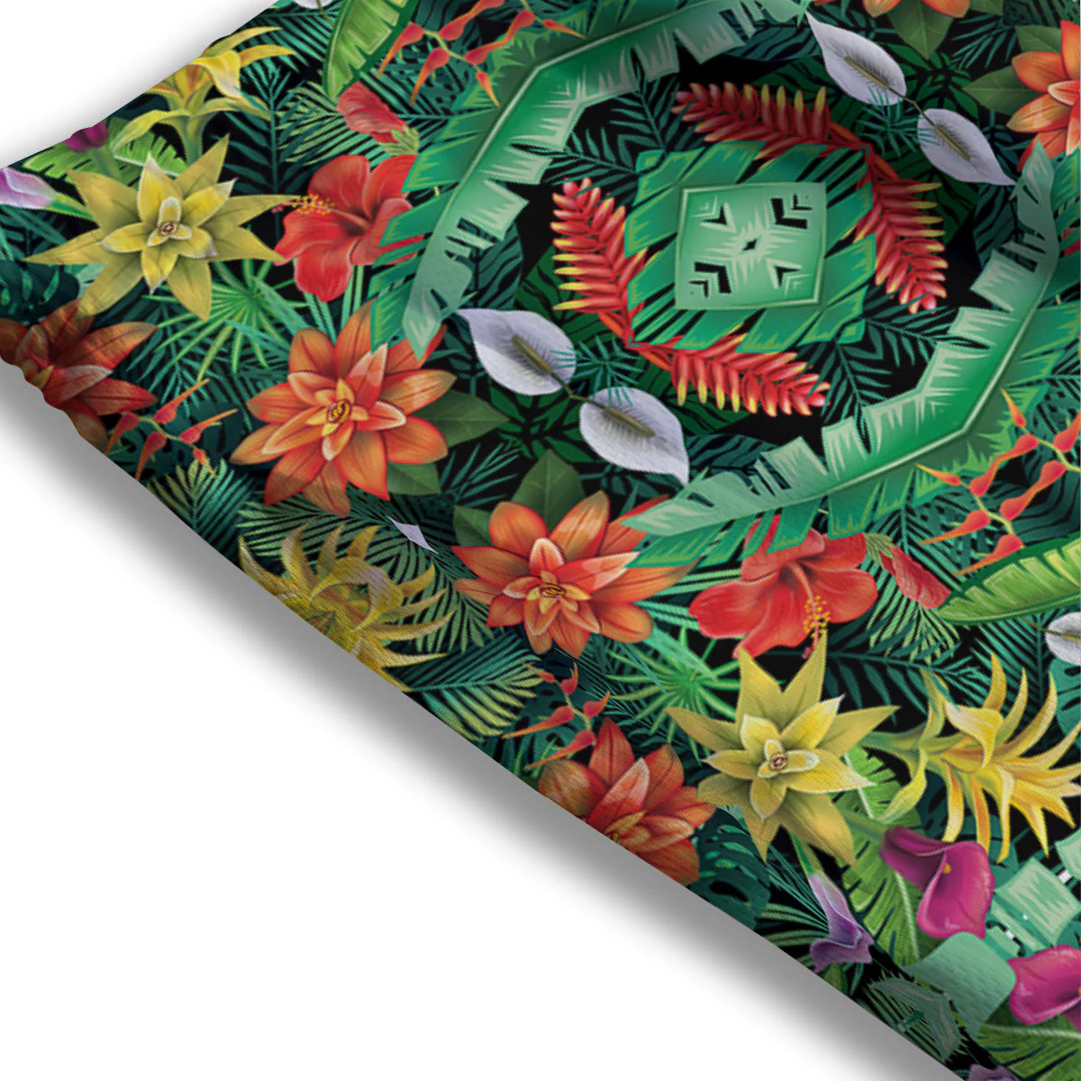 Flowers Hawaiian Floral Print Pattern Mesh Shorts - Image 3