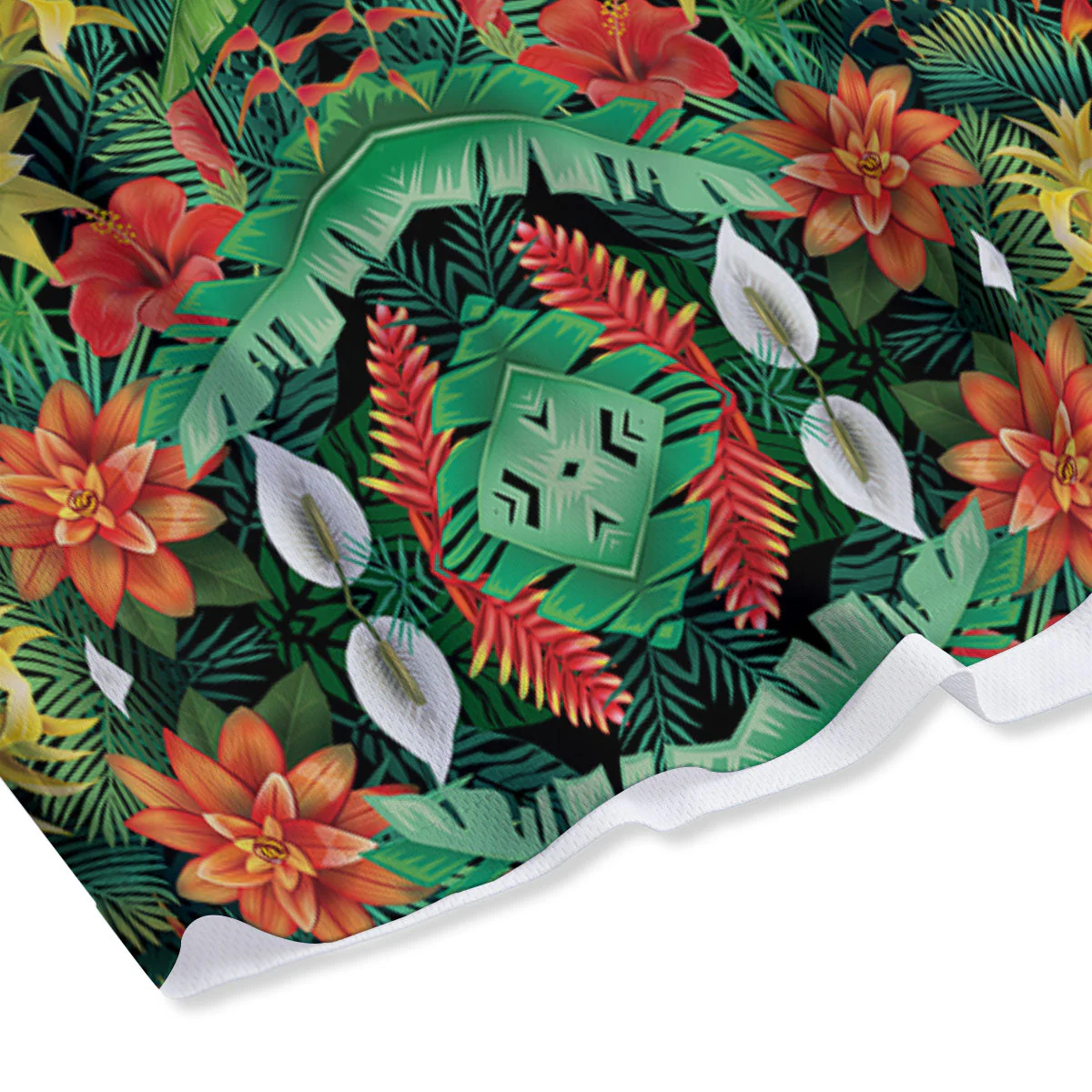 Flowers Hawaiian Floral Print Pattern Mesh Shorts - Image 4