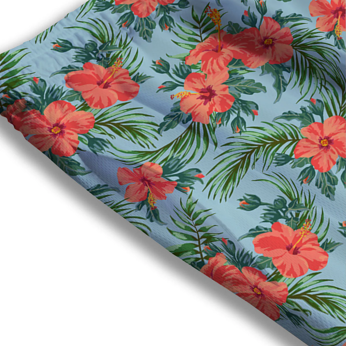 Flowers Hawaiian Hibiscus Print Pattern Mesh Shorts - Image 3