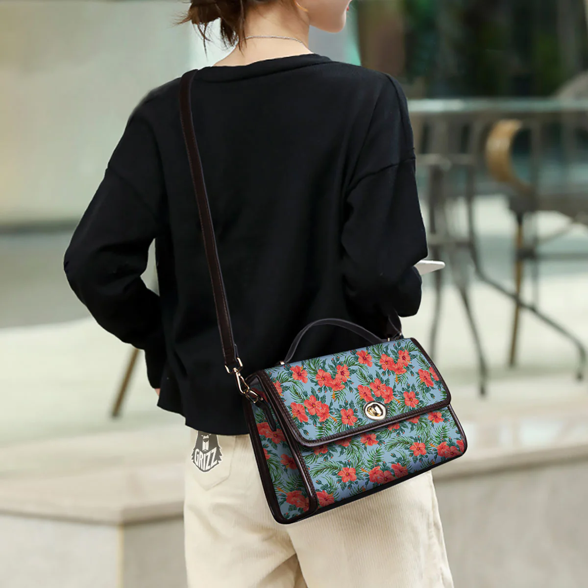 Flowers Hawaiian Hibiscus Print Pattern Women's Satchel Bag - Image 3